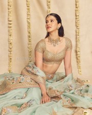 Gorgeous Shanaya Kapoor in a Pastel Sea Green Lehenga Photos 02