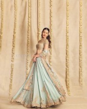 Gorgeous Shanaya Kapoor in a Pastel Sea Green Lehenga Photos 07