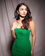 Sexy Mahima Makwana in a Green Corset Maxi Dress Photos 02