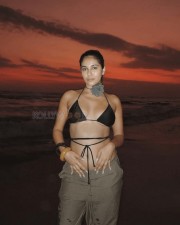 Sexy Radhika Seth Beach Sunset Black Bikini Photos 02