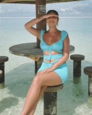 Stunning Radhika Seth in a Blue Beach Bikini Photos 01