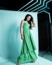 Adorable Krithi Shetty in a Green Sleeveless Dress Pictures 04
