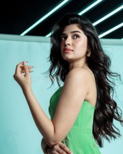 Adorable Krithi Shetty in a Green Sleeveless Dress Pictures 05