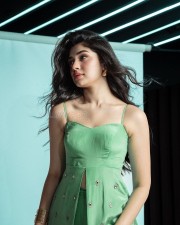 Adorable Krithi Shetty in a Green Sleeveless Dress Pictures 07