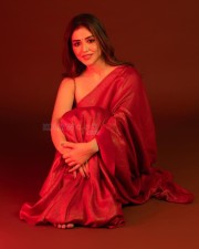 Graceful Priyanka Jawalkar in a Red Saree Photos 04