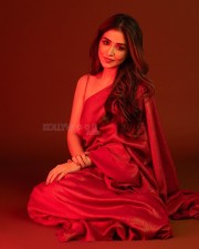 Graceful Priyanka Jawalkar in a Red Saree Photos 05