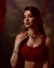 Stunning Krithi Shetty in a Red Lehenga with a Sleeveless Blouse Pictures 09