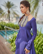 Stunning Krithi Shetty in a Royal Blue Kurti Photos 01