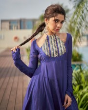 Stunning Krithi Shetty in a Royal Blue Kurti Photos 07