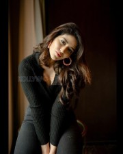 Stunning Priyanka Jawalkar in a Black Ribbed Top with Matching Jeans Photos 04