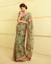 Vintage Beauty Krithi Shetty in a Floral Saree Photos 05