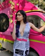 Adah Sharma Wearing A Newspaper Gown And Showing Cleavage On The Red Carpet Stills