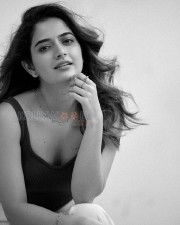 Beautiful Ashika Ranganath in a Crop Top Black and White Pictures 04