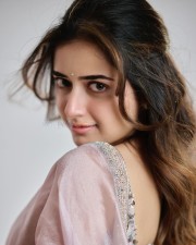 Beautiful and Cute Ashika Ranganath in a Pink Transparent Saree Photos 02