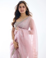 Beautiful and Cute Ashika Ranganath in a Pink Transparent Saree Photos 07