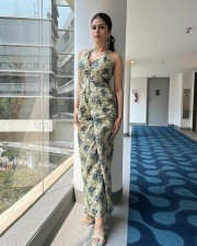 Glam Shraddha Das in a Floral Halter Neck Jumpsuit Photos 04