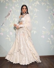 Stunning Sonam Kapoor in a White Anamika Khanna Lehenga at Anant Ambani Radhika Merchant Pre Wedding Bash Pictures 02