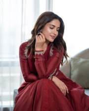 Beautiful Ruhani Sharma in a Traditional Maroon Kurta Photos 03