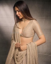 Beautiful Sonam Bajwa in a Silver Lehenga Photos 02