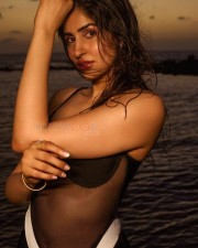 Erotic Model Sakshi Malik in a Black Transparent Bikini Pictures 02