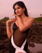 Erotic Model Sakshi Malik in a Black Transparent Bikini Pictures 03