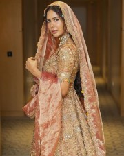 Punjabi Beauty Sonam Bajwa In a Golden Bridal Gown at Bombay Times Fashion Week Photos 01