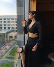 Ravishing Beauty Ritika Singh is Stunning in a Black Low Neck Crop Top with Matching Skirt Photos 09