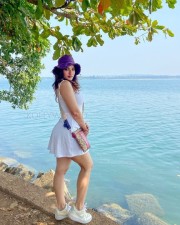 Romantic Heroine Ketika Sharma in a White Mini Dress Pictures 03