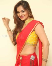 Tollywood Beauty Aswini Red Saree Photos 02