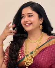 Aranmanai 2 Actress Poonam Bajwa in Traditional Silk Saree Photos 04