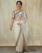 Gorgeous Samyuktha Menon in a Sheer Ivory Saree Pictures 06