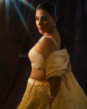 Malayalam Actress Samyuktha Menon in a Golden Lehenga Stills 03