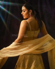 Malayalam Actress Samyuktha Menon in a Golden Lehenga Stills 04