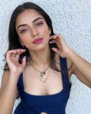 Sexy Ahsaas Channa Cleavage in a Blue Miini Dress Picture 01