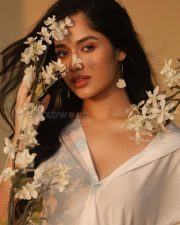 TV Actress Jannat Zubair Rahmani in a White Satin Shirt Photos 03
