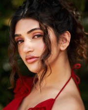 Breathtaking Sreeleela in a Red Halter Neck Dress Photos 01