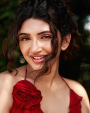 Breathtaking Sreeleela in a Red Halter Neck Dress Photos 02