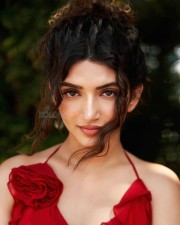 Breathtaking Sreeleela in a Red Halter Neck Dress Photos 04