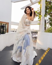 Beautiful Aaditi Pohankar in a White Off Shoulder Gown Photos 01