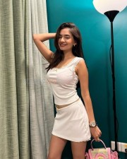 Cute Anushka Sen in a White Top and Mini Skirt Pictures 01