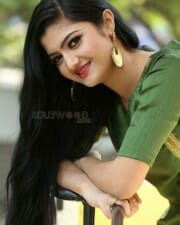 Actress Akshita Green Dress Photos 17