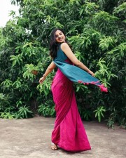 Beautiful Meenakshi Chaudhary in a Traditional Saree with a Sleeveless Blouse Pictures 06