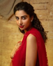 Charming Meenakshi Chaudhary in a Red Dress for Valentines Day Photos 06