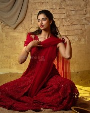 Charming Meenakshi Chaudhary in a Red Dress for Valentines Day Photos 08