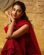 Charming Meenakshi Chaudhary in a Red Dress for Valentines Day Photos 09