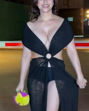 Glamorous Kangana Sharma in a Cleavage Boobs Revealing Black Dress Photos 01