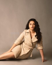 Stylish Kayadu Lohar in a Beige Knee Length Trench Coat Photos 02