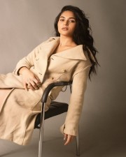 Stylish Kayadu Lohar in a Beige Knee Length Trench Coat Photos 05