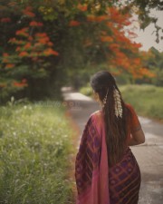 Om Bheem Bush Beauty Ayesha Khan in a Traditional Saree Photos 03