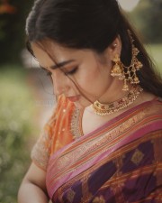Om Bheem Bush Beauty Ayesha Khan in a Traditional Saree Photos 04